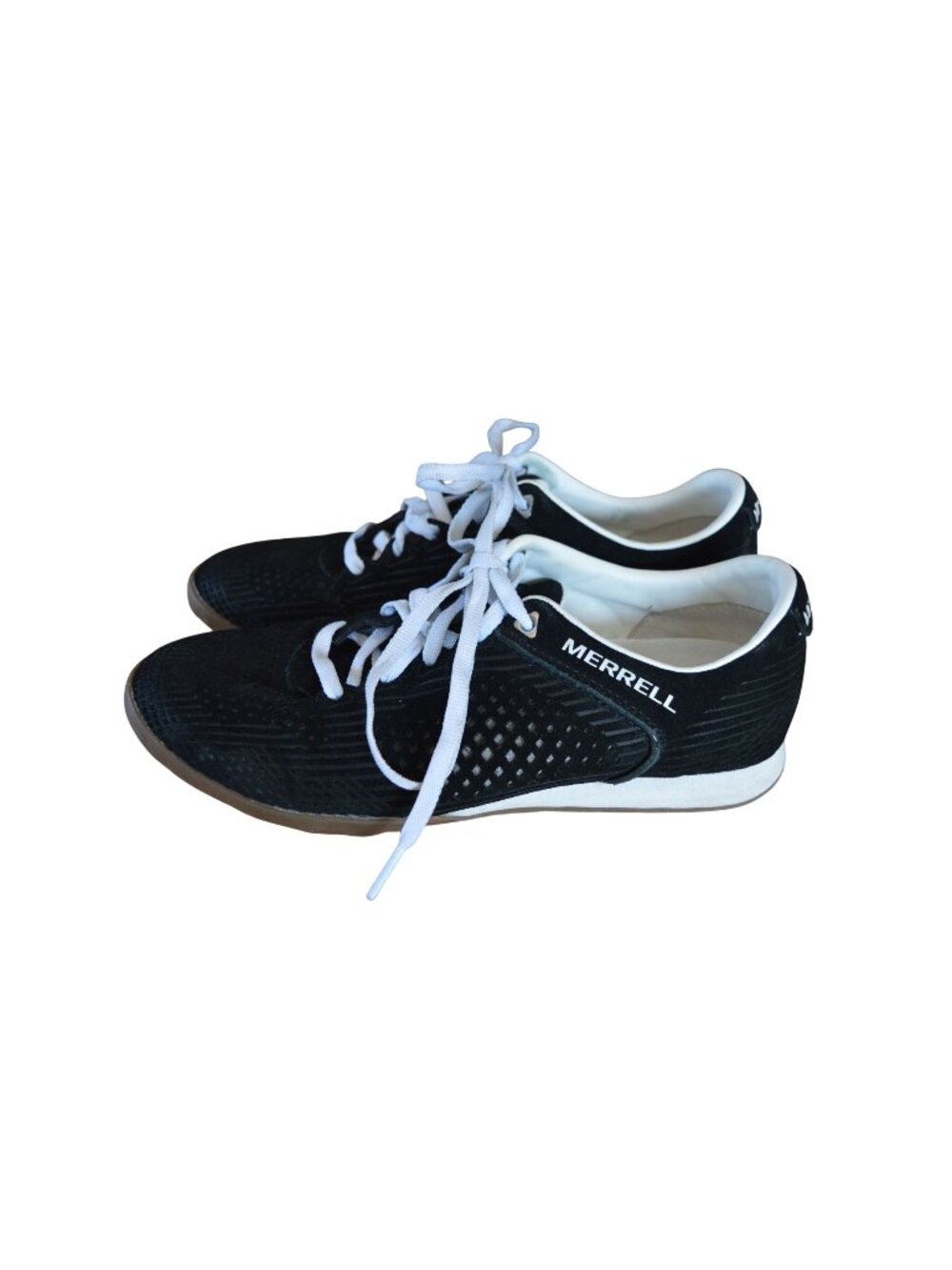 Merrell Civet Sport Sneaker Comfort Shoe Women's 8.5 Black Perforated Suede